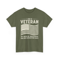 Load image into Gallery viewer, Veteran T-Shirt — "I Am a Veteran" Flag Tee (My Oath of Enlistment Has No Expiration Date)