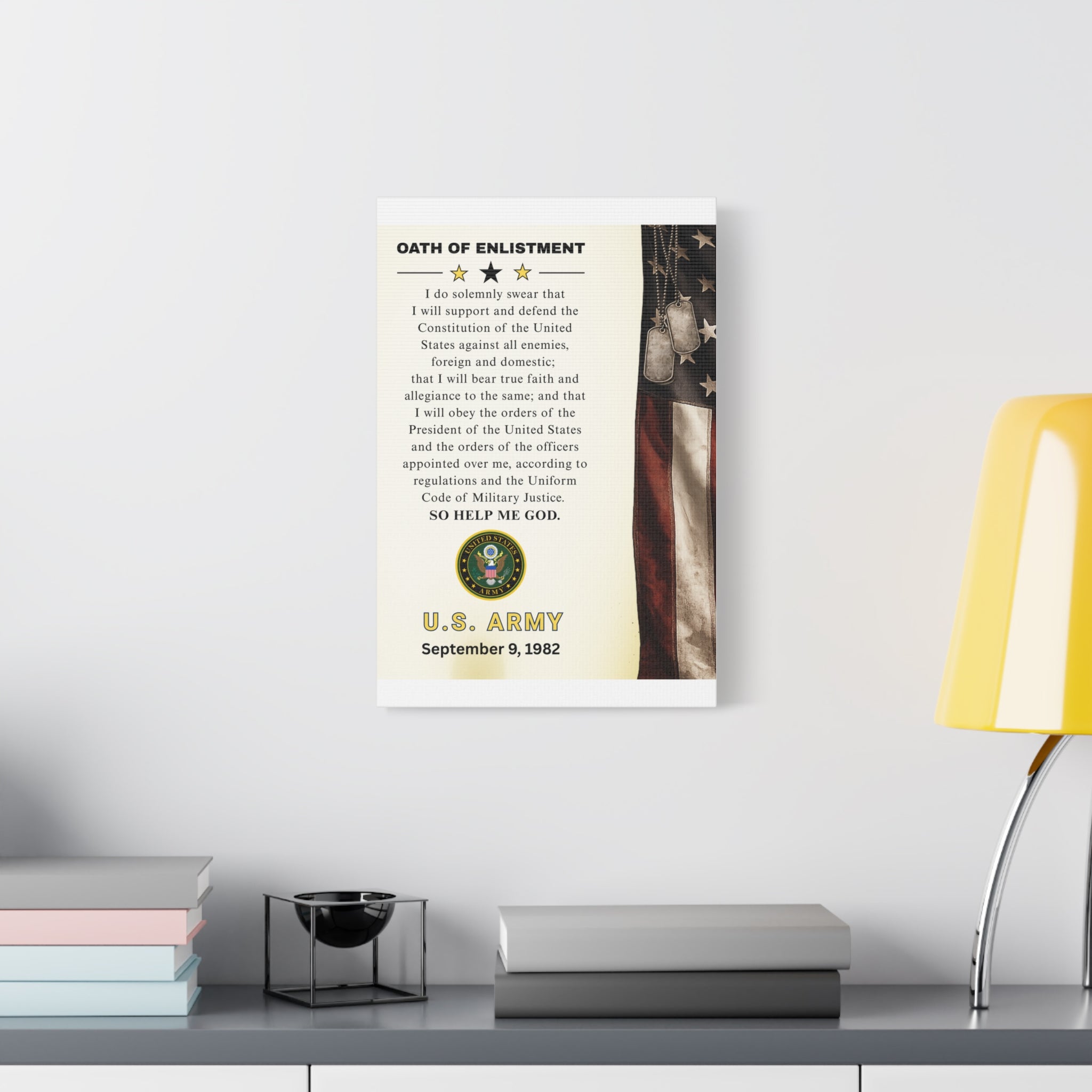 U.S. Army Oath of Enlistment Matte Canvas Wall Art — Personalized Date