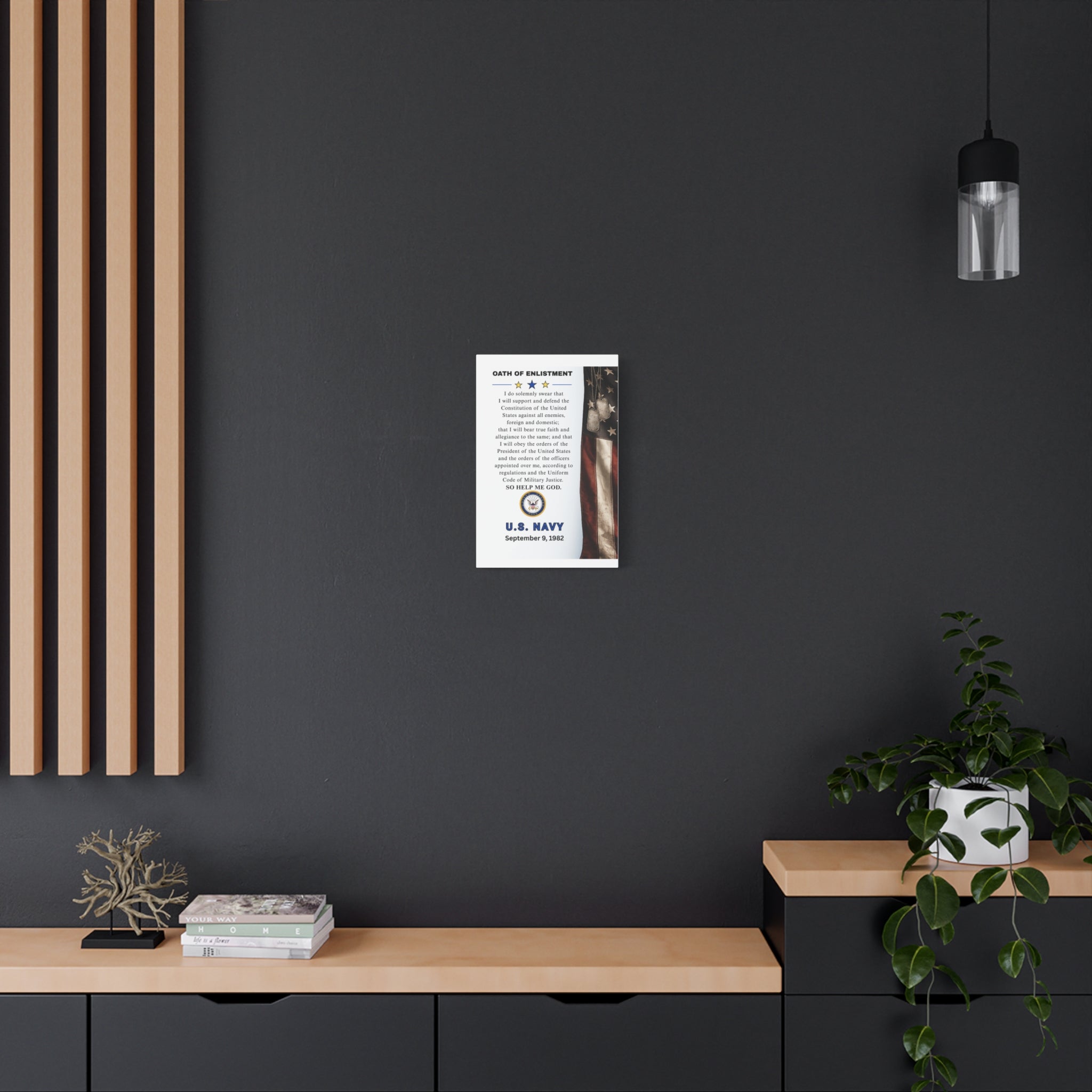 U.S. Navy Oath of Enlistment Matte Canvas Wall Art — Personalize Date of Enlistment